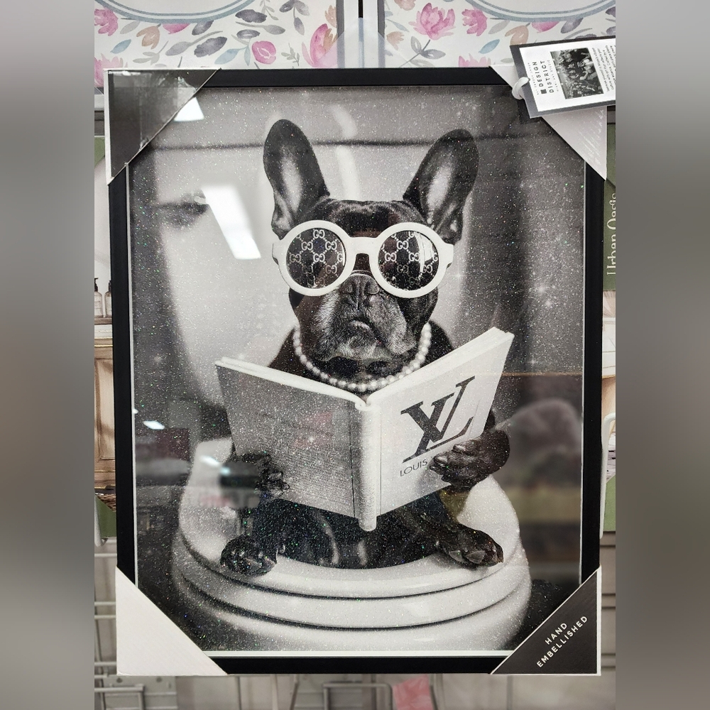 ❌️SOLD❌️ Black & White French Bulldog Wall Art Luxury Accents Acrylic Glass